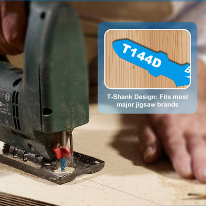15-Piece T144D Jigsaw Blade Set - 100mm HCS for Fast Wood Cutting (6 TPI)