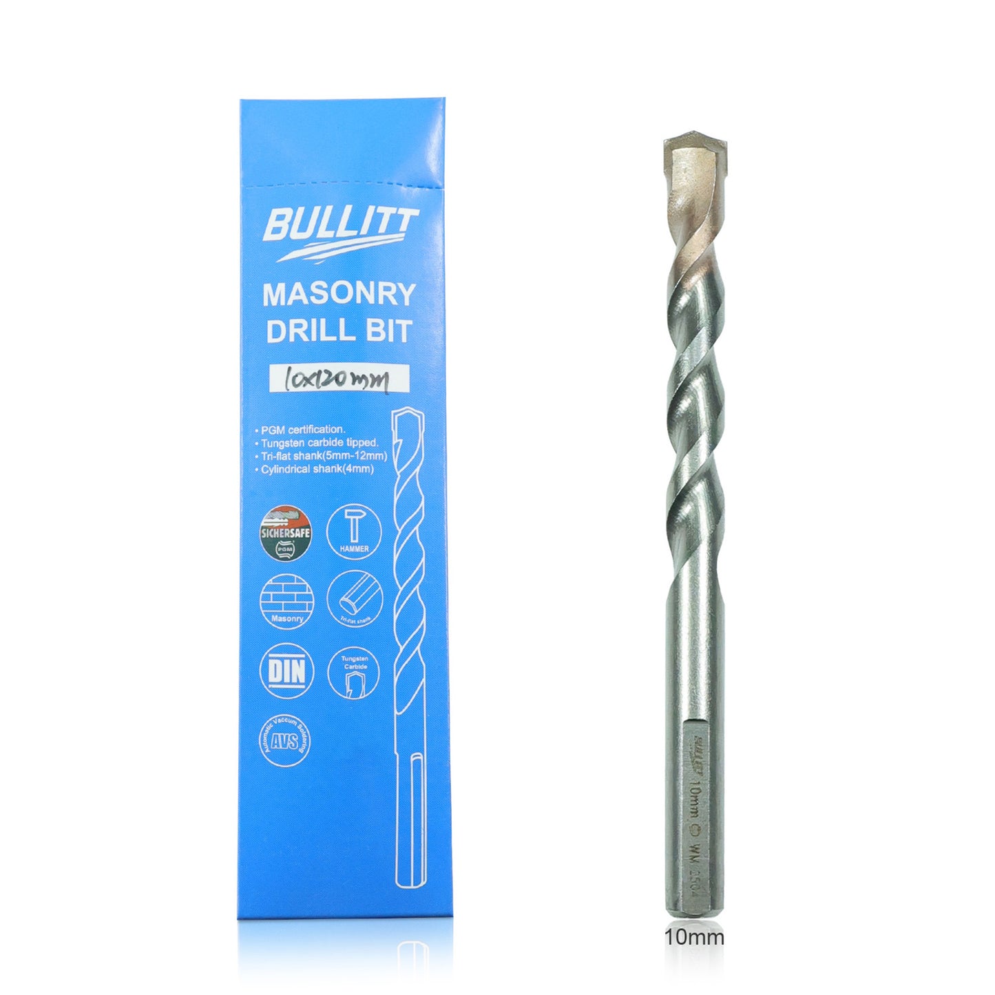 10mm Masonry Drill Bit - PGM Certified for Concrete, Brick & Stone