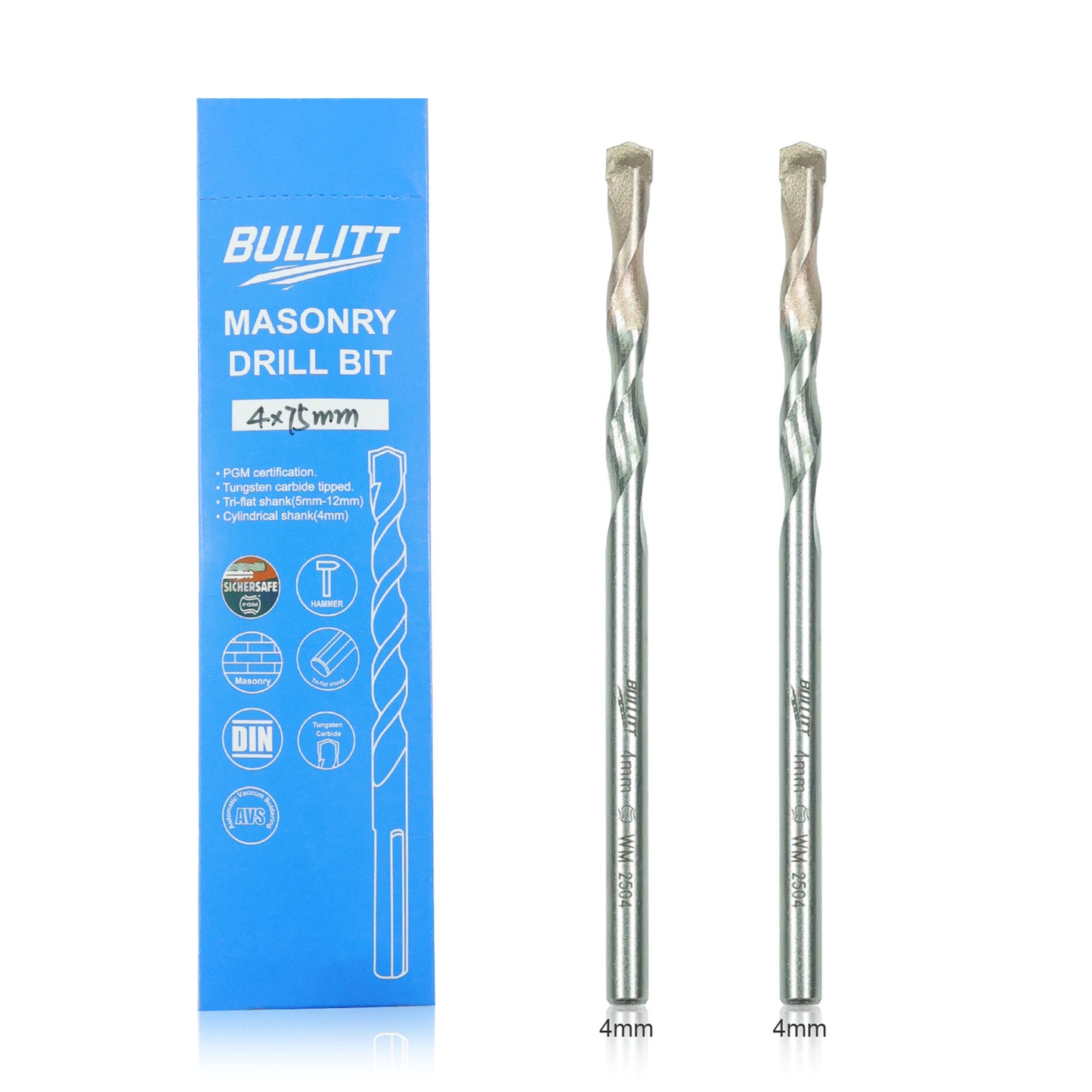 4mm Masonry Drill Bit - PGM Certified for Concrete, Brick & Stone