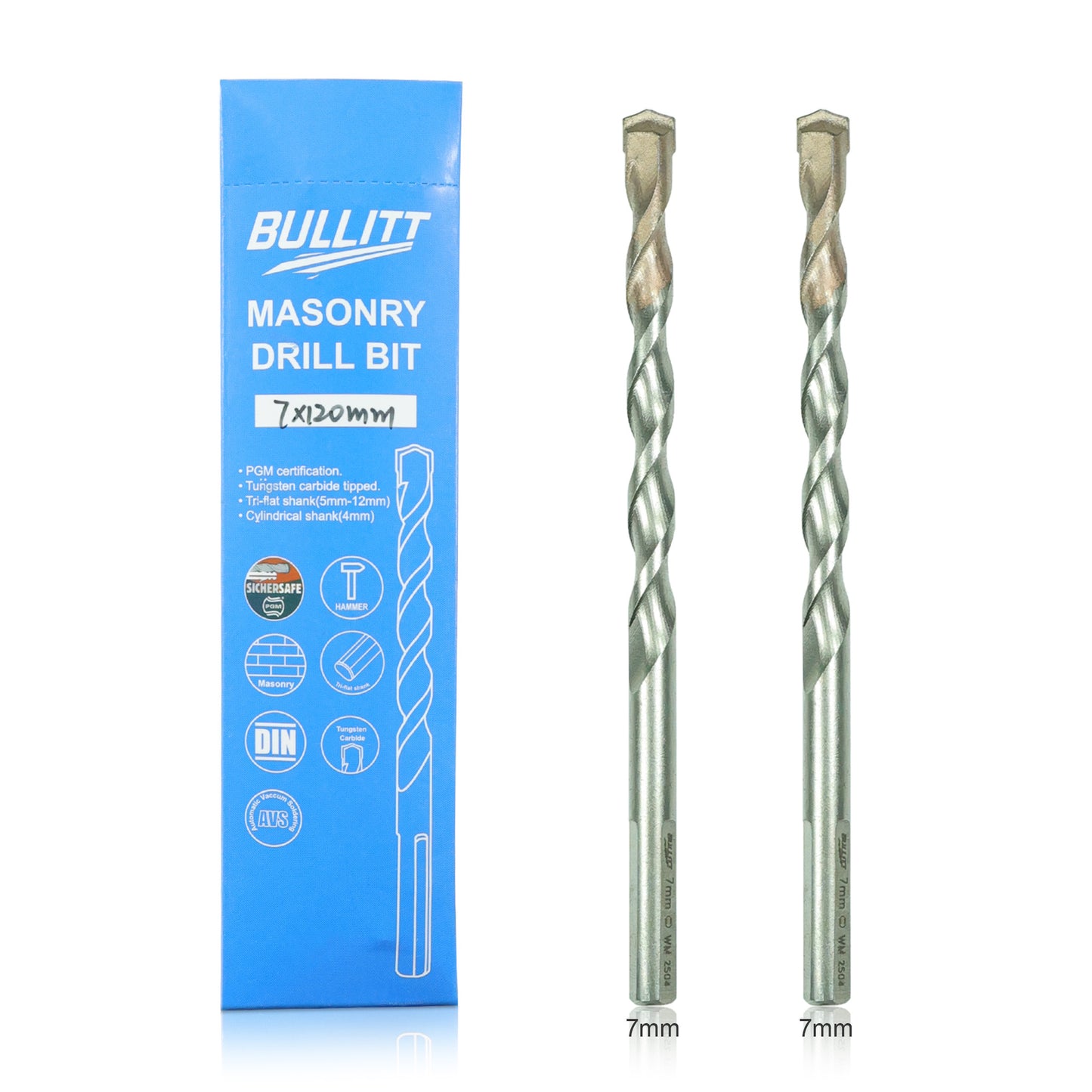 7mm Masonry Drill Bit - PGM Certified for Concrete, Brick & Stone