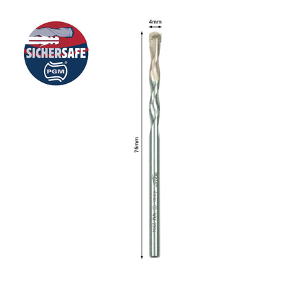 4mm Masonry Drill Bit - PGM Certified for Concrete, Brick & Stone