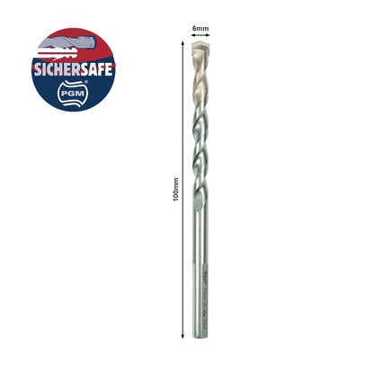 6mm Masonry Drill Bit - PGM Certified for Concrete, Brick & Stone