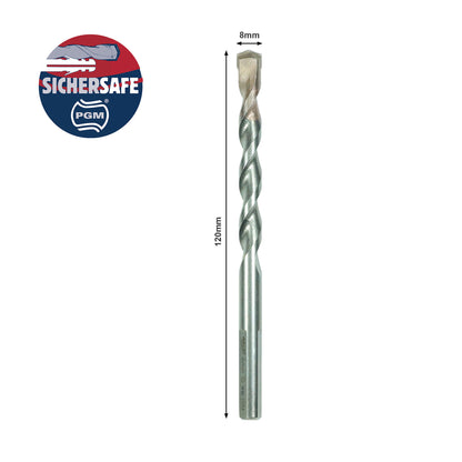 8mm Masonry Drill Bit - PGM Certified for Concrete, Brick & Stone