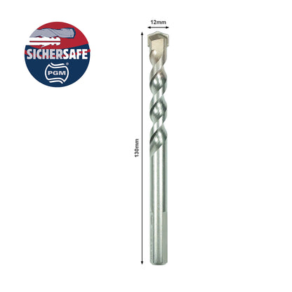 12mm Masonry Drill Bit - PGM Certified for Concrete, Brick & Stone