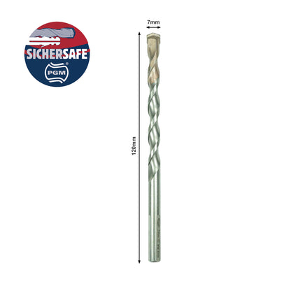 7mm Masonry Drill Bit - PGM Certified for Concrete, Brick & Stone