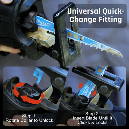 15-Piece S644D Reciprocating Saw Blade Set - 152mm HCS for Wood (6 TPI)