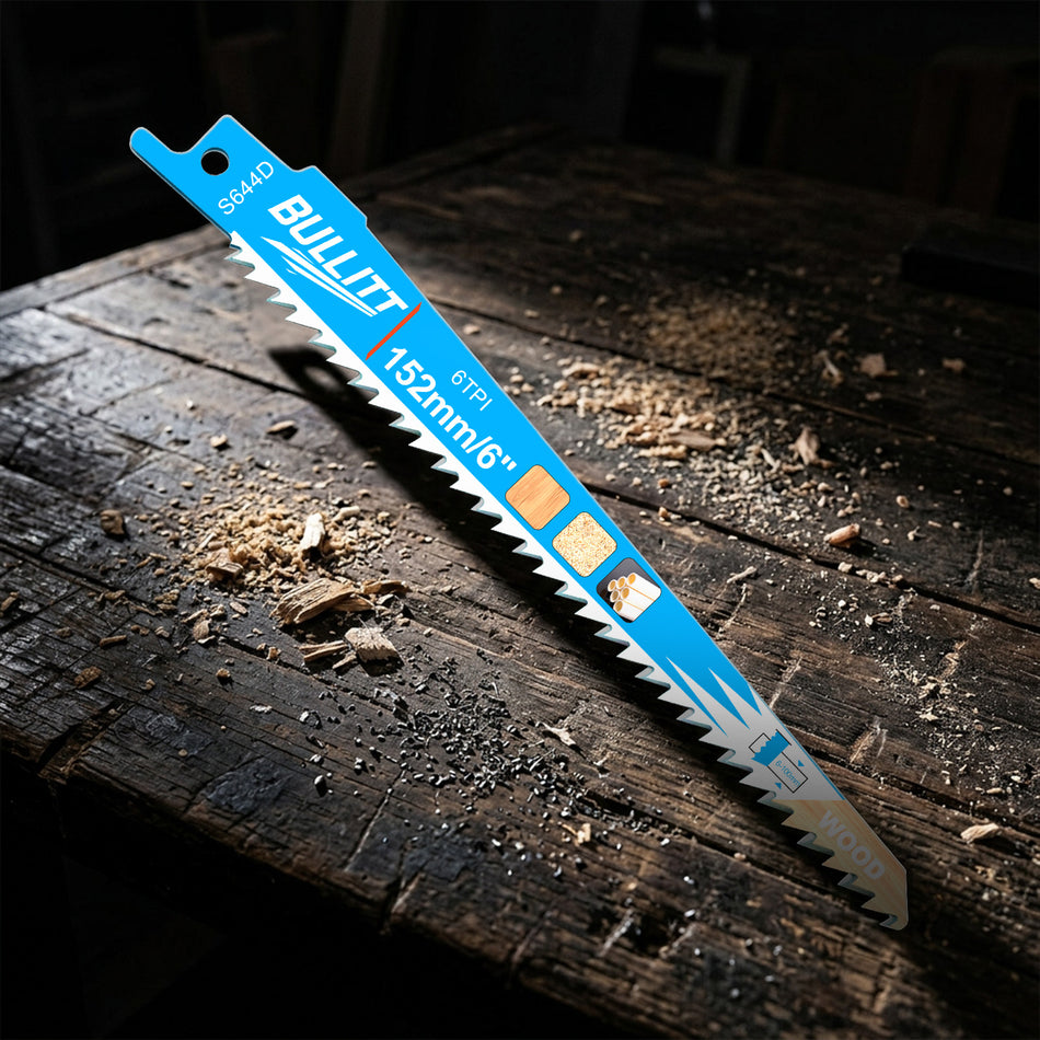 15-Piece S644D Reciprocating Saw Blade Set - 152mm HCS for Wood (6 TPI)