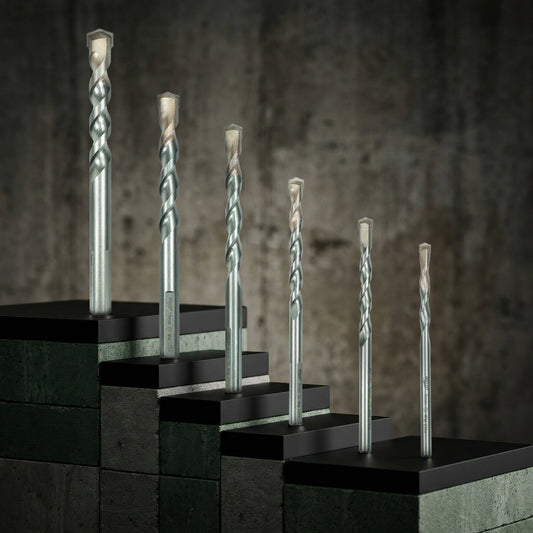 6-Piece Masonry Drill Bit Set - PGM Certified for Concrete, Brick & Stone (4-12mm)