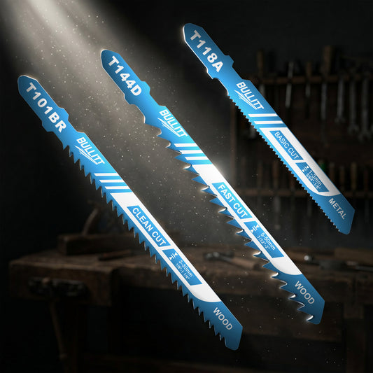 15-Piece Flexible Jigsaw Blade Set - Wood, Metal & Plastic (5×T144D + 5×T118A + 5×T101BR)