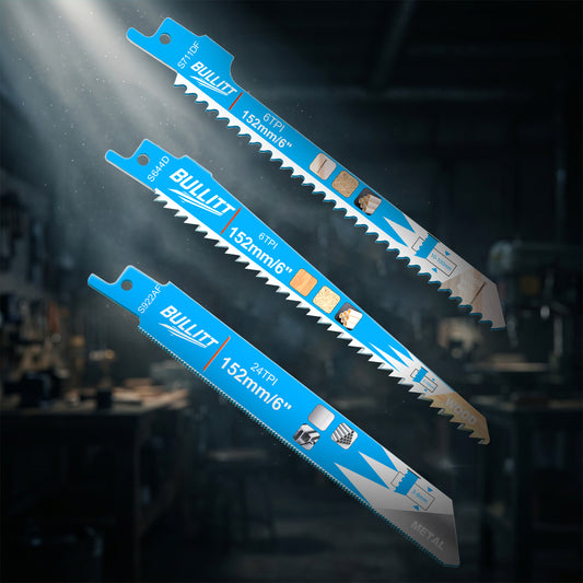 15-Piece Multi-Purpose Reciprocating Saw Blade Set - Wood, Metal & Plastic (5×S644D + 5×S922AF + 5×S711DF)