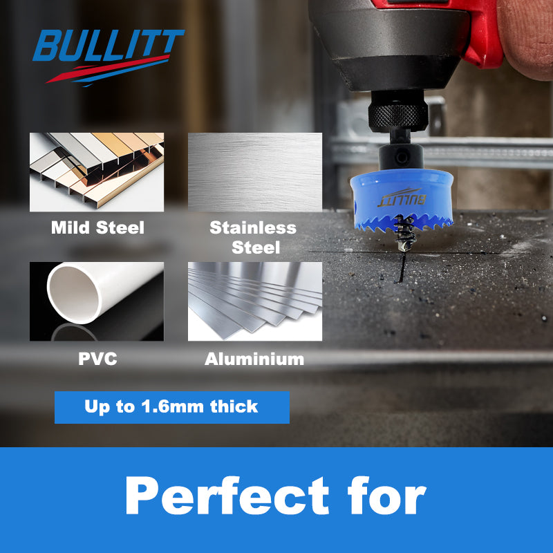BULLITT 3PCS M42 HSS Bi-Metal Hole Saw Set, 20,25,32MM Hex Shank Impact Hole Cutter Set Perfect for Drilling Thin Metal,Stainless Steel,Mild Steel and Aluminium