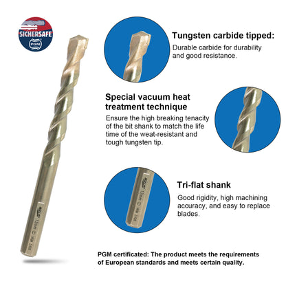 7-Piece Masonry Drill Bit Set - PGM Certified for Concrete, Brick & Stone (4-12mm)