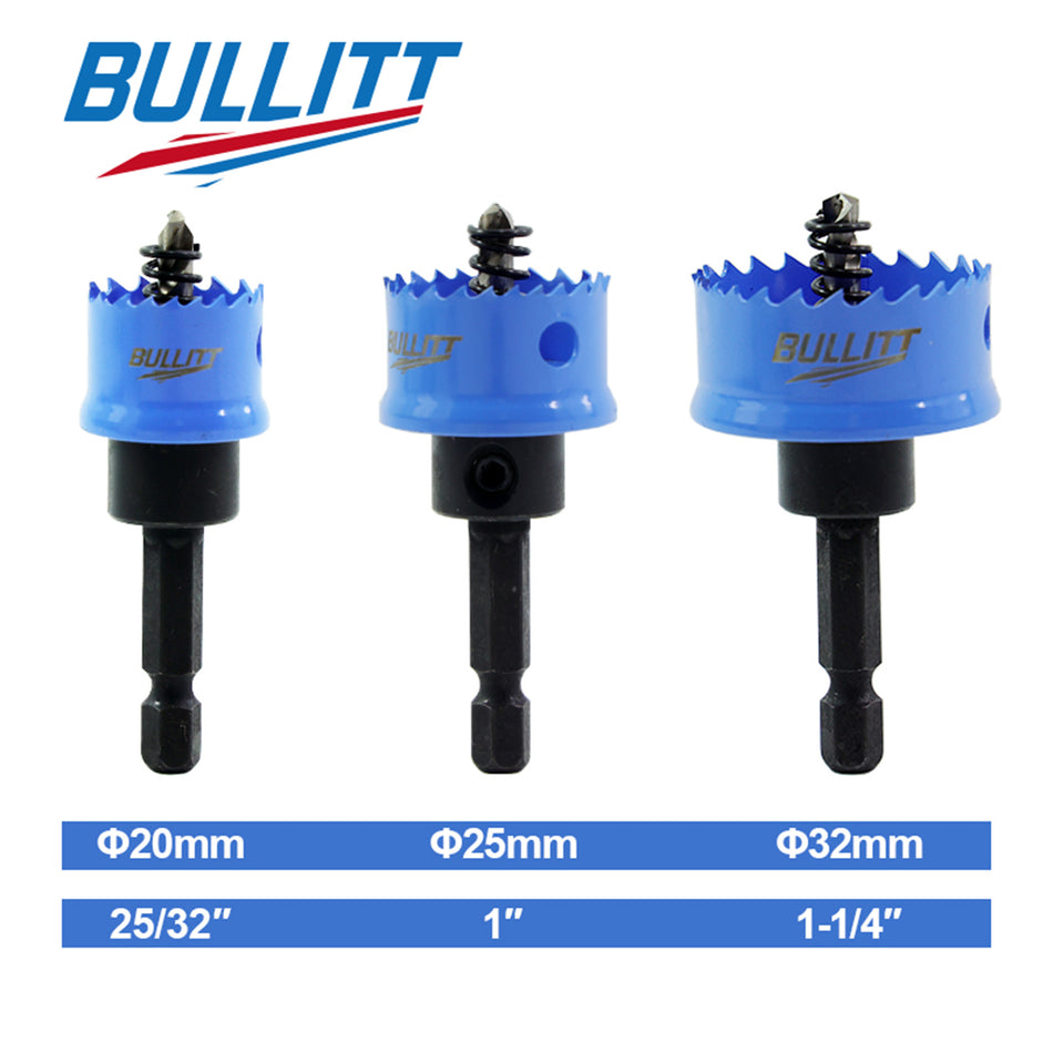 3PCS M42 Bi-Metal Hole Saw Set 20/25/32mm Hex Shank