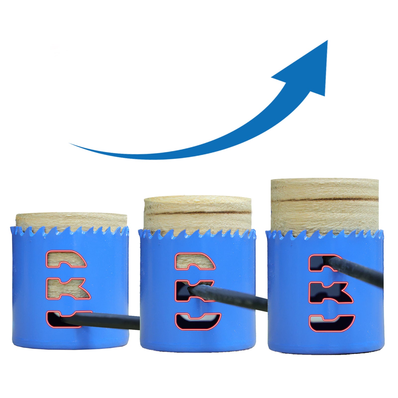 BULLITT 6PCS Bi-Mteal Plumbers Hole Saw Set,19-57mm 8% Cobalt M42 Hole Saw Kit with 2 Arbors and a Hexagonal Wrench for Wood,Metal,Plastic,Cutting Depth:48mm