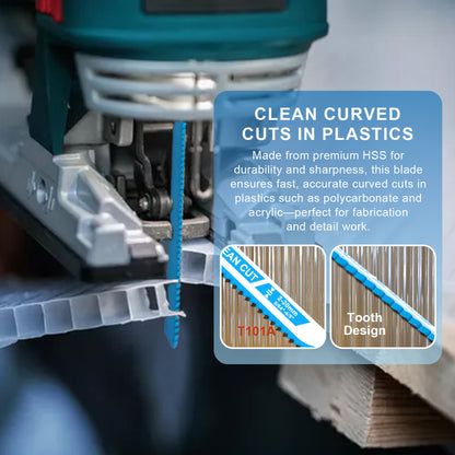 15-Piece Multi-Purpose Jigsaw Blade Set - Wood, Metal & Plastic (5×T118A + 5×T101A + 5×T101AO)