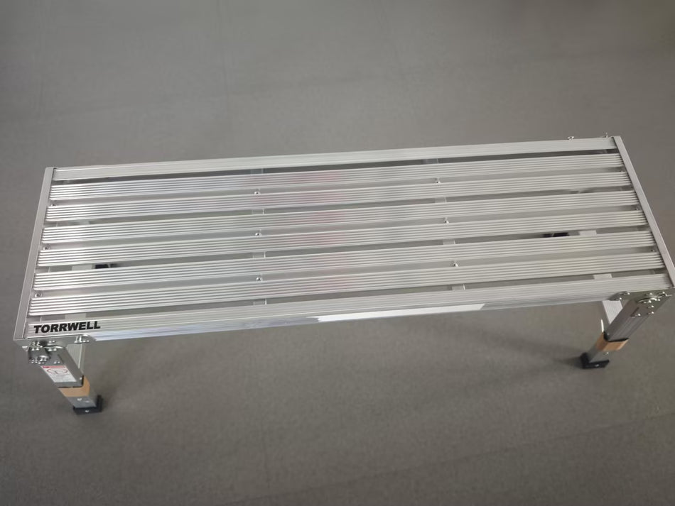 TORRWELL Aluminum Metal Bench, Sturdy All Aluminum Alloy Long Seat Stool, Rustproof Weather Resistant Portable Metal Bench Chair, Multi Purpose Long Bench for Camping Patio Garden Indoor Dining Hall