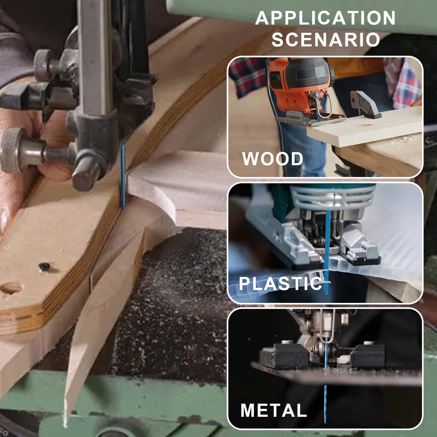 15-Piece Multi-Purpose Jigsaw Blade Set - Wood, Metal & Plastic (5×T118A + 5×T101A + 5×T101AO)