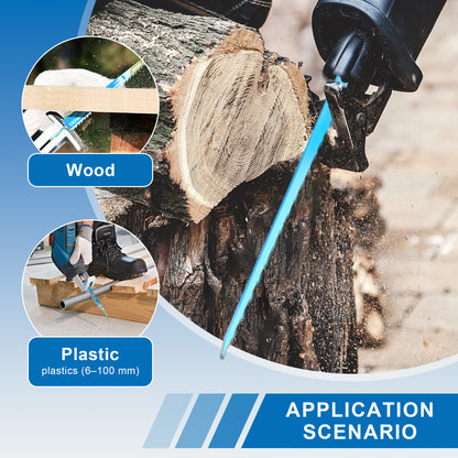 15-Piece S644D Reciprocating Saw Blade Set - 152mm HCS for Wood (6 TPI)