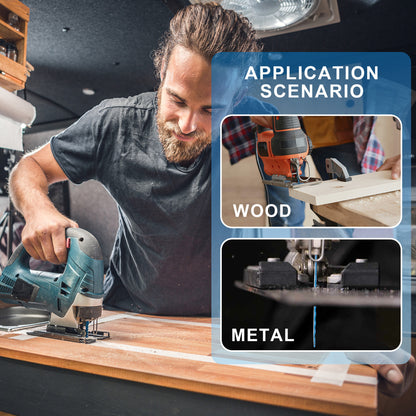 15-Piece Flexible Jigsaw Blade Set - Wood, Metal & Plastic (5×T144D + 5×T118A + 5×T101BR)