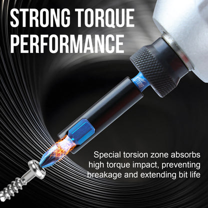 24-Piece PZ2 Screwdriver Bit Set - S2 Steel Impact Bits with Magnetic Holder