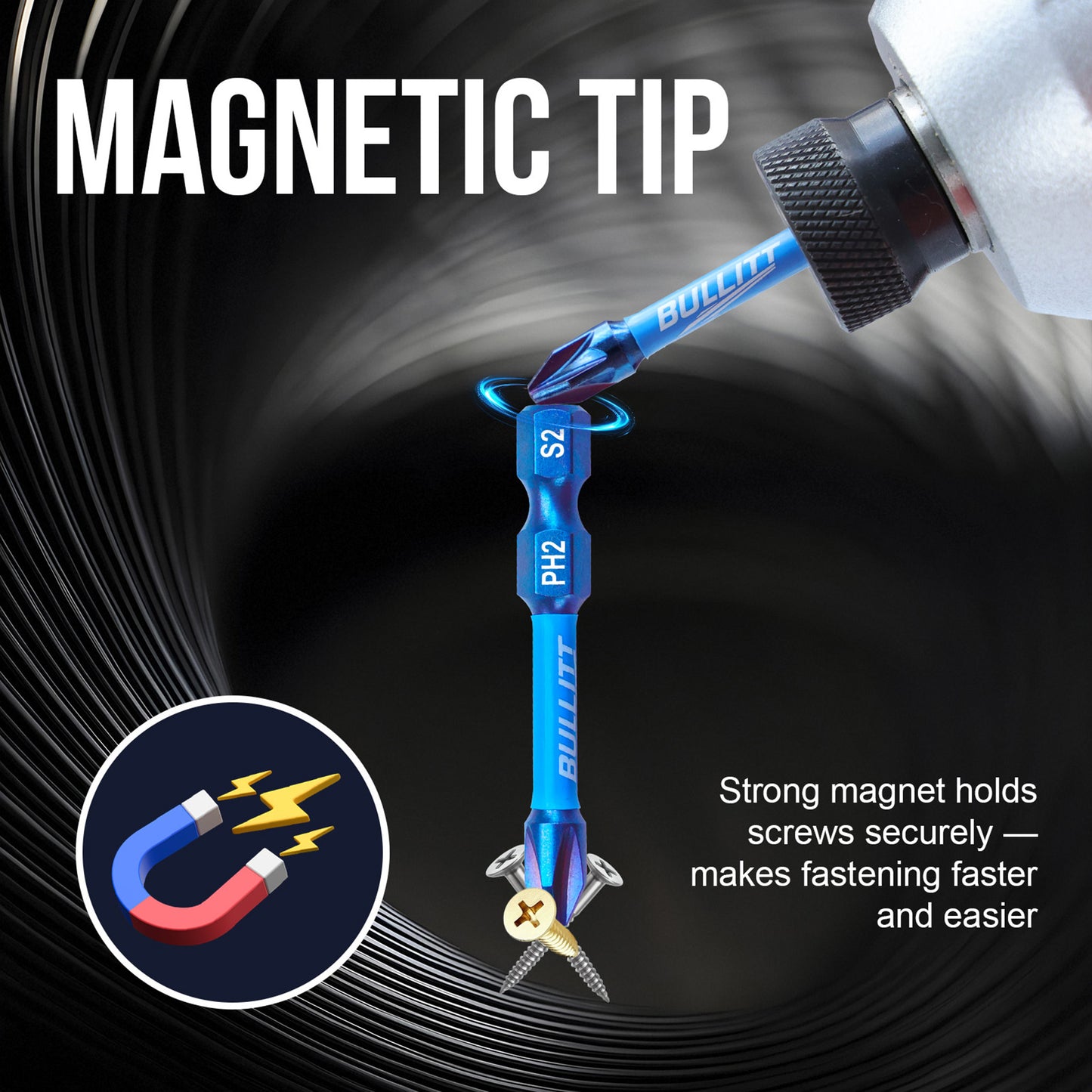 20-Piece 50mm PH2 Screwdriver Bit Set - S2 Steel Long Impact Bits