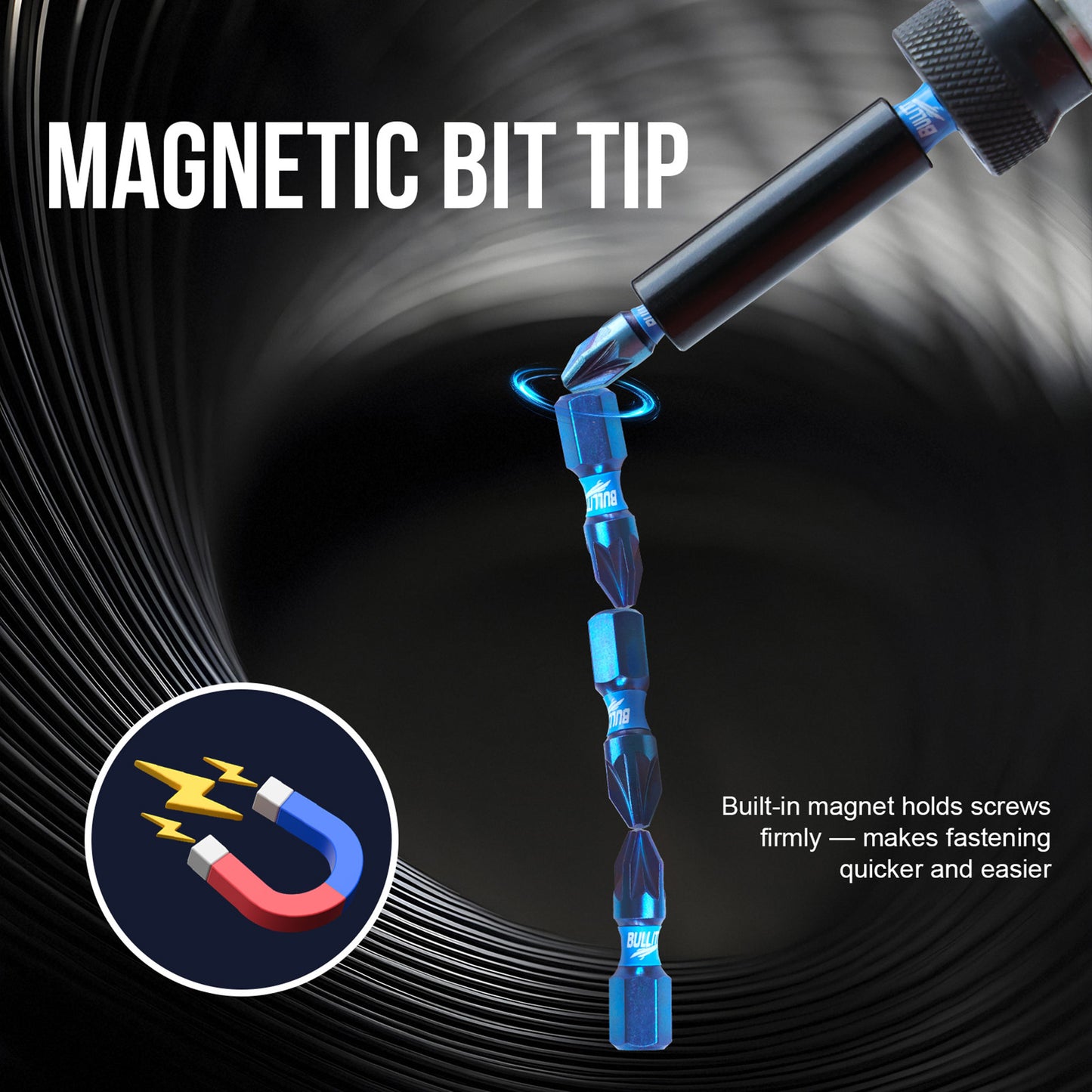 24-Piece PZ2 Screwdriver Bit Set - S2 Steel Impact Bits with Magnetic Holder